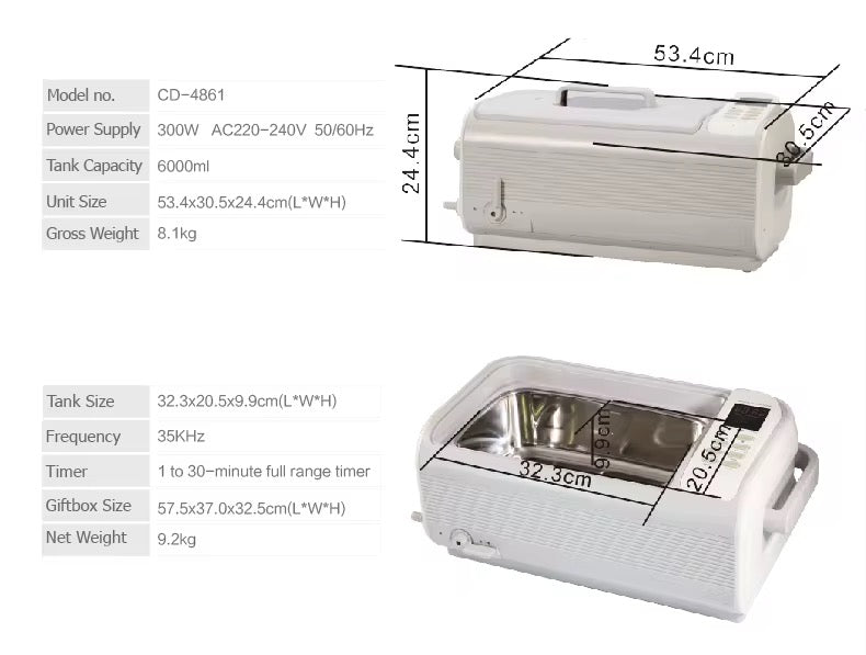 6L Medical Grade Ultrasonic Bath